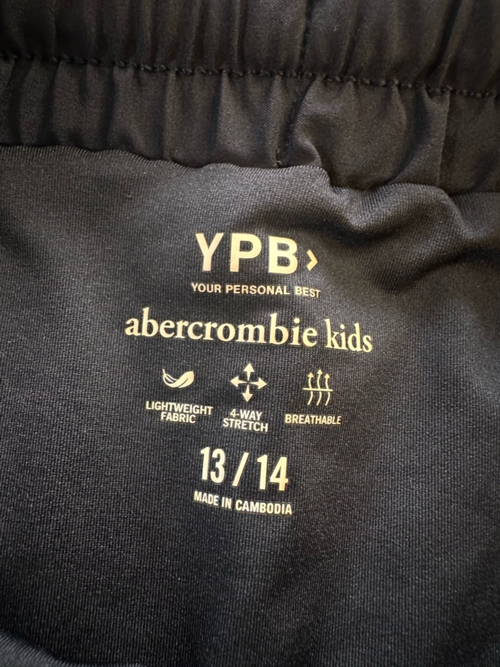 abercrombie kids Black Athletic Shorts with Logo Print - Picture 3 of 7